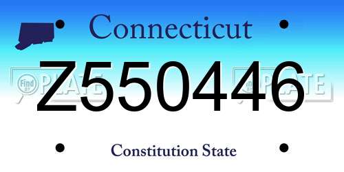 Z550446 Connecticut License Plate
