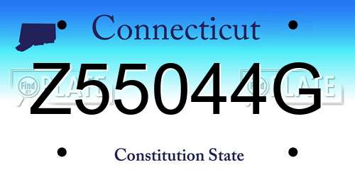 Z55044G Connecticut License Plate