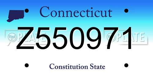 Z550971 Connecticut License Plate
