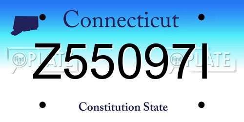 Z55097I Connecticut License Plate