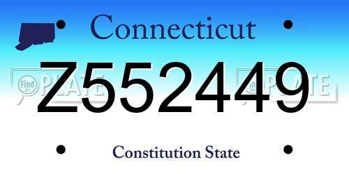 Z552449 Connecticut License Plate