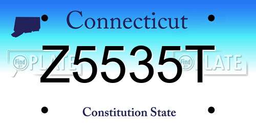 Z5535T Connecticut License Plate