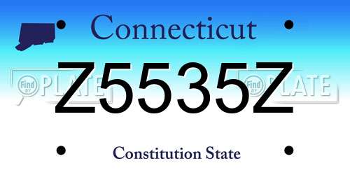 Z5535Z Connecticut License Plate