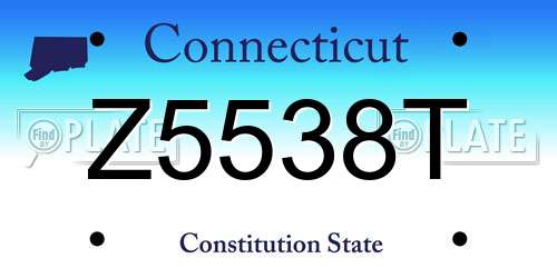 Z5538T Connecticut License Plate
