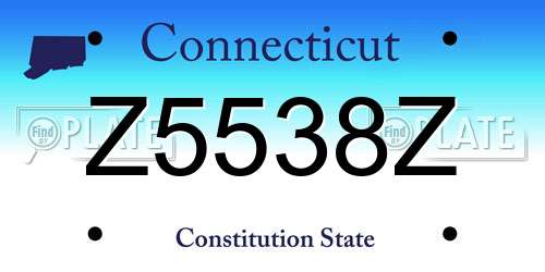 Z5538Z Connecticut License Plate