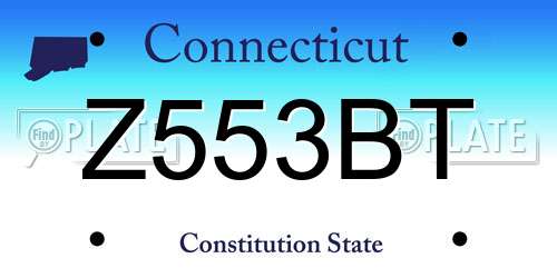 Z553BT Connecticut License Plate