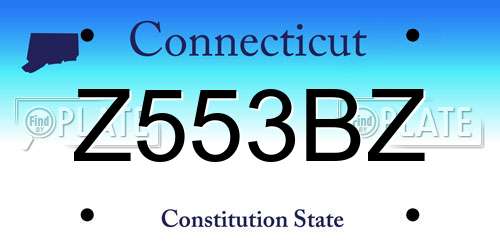 Z553BZ Connecticut License Plate