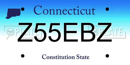 Z55EBZ Connecticut License Plate