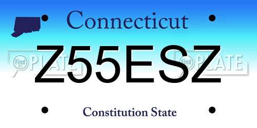 Z55ESZ Connecticut License Plate