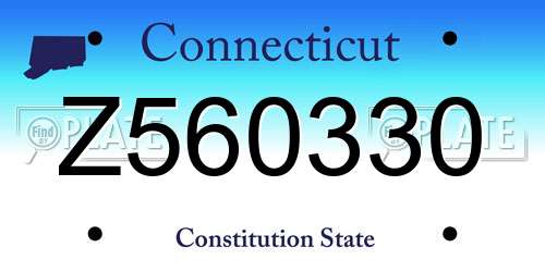 Z560330 Connecticut License Plate