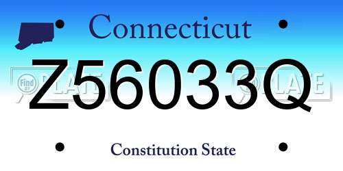 Z56033Q Connecticut License Plate