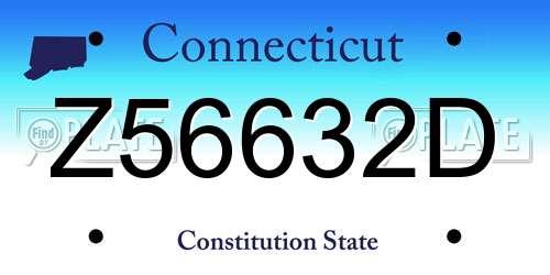 Z56632D Connecticut License Plate