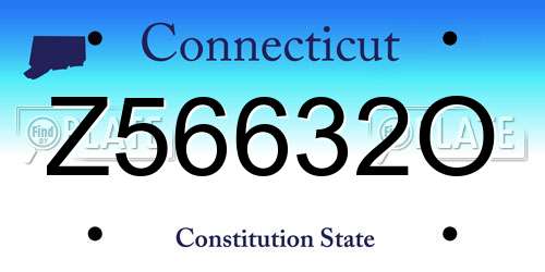 Z56632O Connecticut License Plate