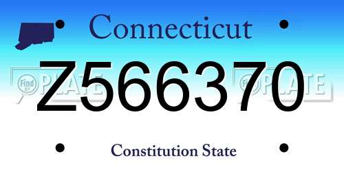 Z566370 Connecticut License Plate