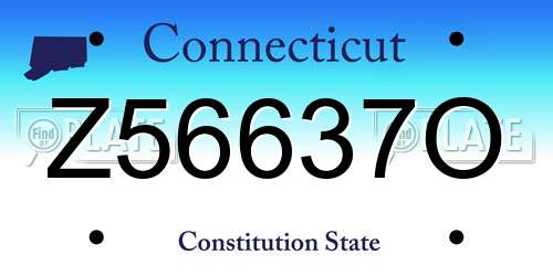 Z56637O Connecticut License Plate