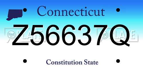 Z56637Q Connecticut License Plate