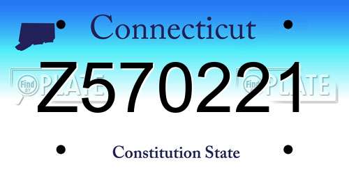 Z570221 Connecticut License Plate