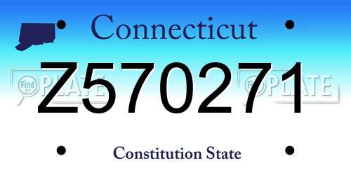 Z570271 Connecticut License Plate