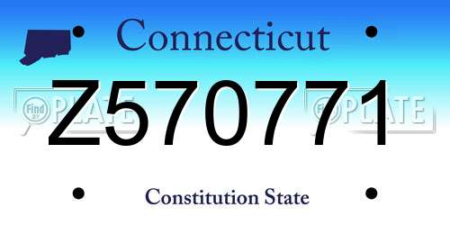 Z570771 Connecticut License Plate