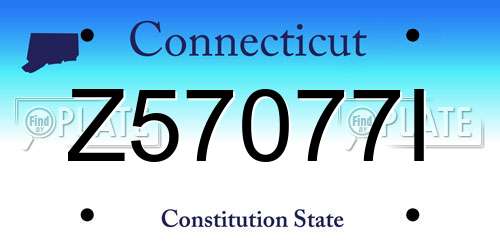 Z57077I Connecticut License Plate