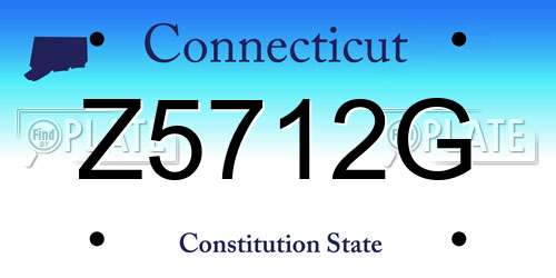 Z5712G Connecticut License Plate