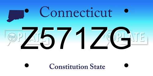Z571ZG Connecticut License Plate