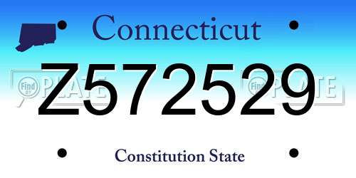 Z572529 Connecticut License Plate