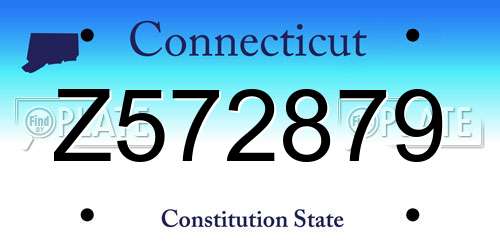 Z572879 Connecticut License Plate