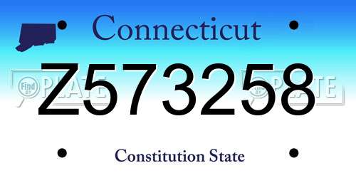 Z573258 Connecticut License Plate