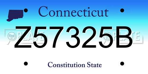Z57325B Connecticut License Plate