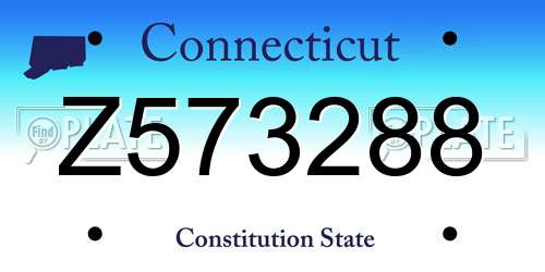 Z573288 Connecticut License Plate
