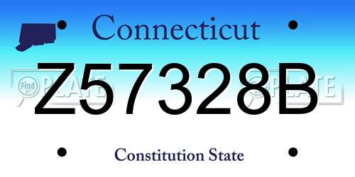 Z57328B Connecticut License Plate