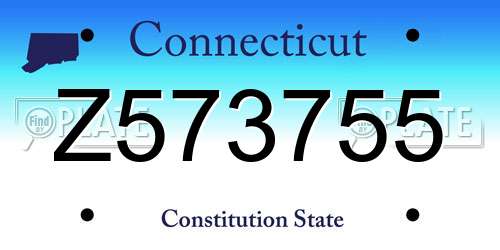 Z573755 Connecticut License Plate
