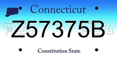 Z57375B Connecticut License Plate