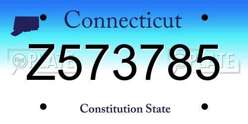 Z573785 Connecticut License Plate