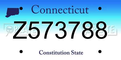 Z573788 Connecticut License Plate