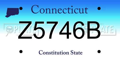 Z5746B Connecticut License Plate