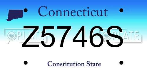 Z5746S Connecticut License Plate
