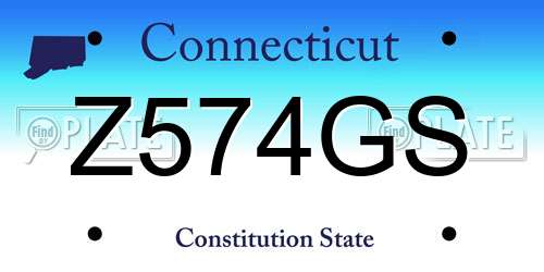 Z574GS Connecticut License Plate
