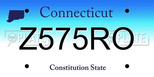 Z575RO Connecticut License Plate