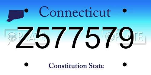 Z577579 Connecticut License Plate