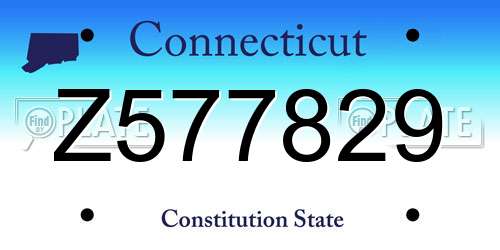 Z577829 Connecticut License Plate