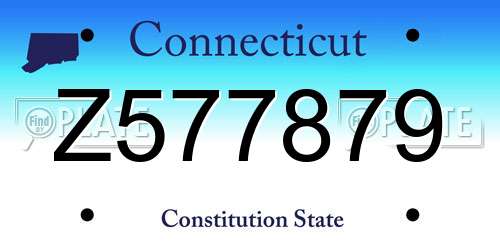 Z577879 Connecticut License Plate