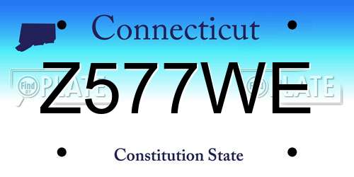 Z577WE Connecticut License Plate