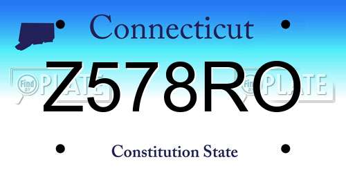 Z578RO Connecticut License Plate