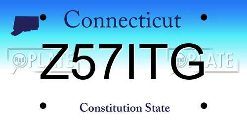 Z57ITG Connecticut License Plate
