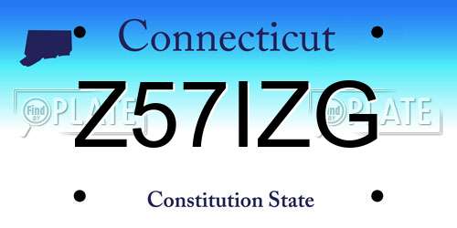 Z57IZG Connecticut License Plate