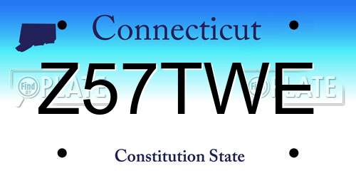 Z57TWE Connecticut License Plate