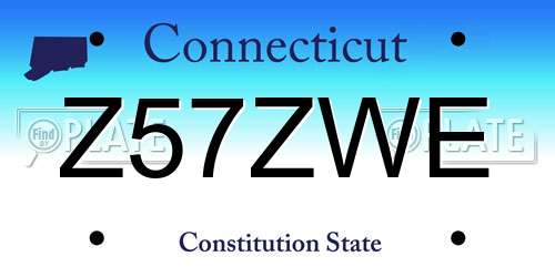 Z57ZWE Connecticut License Plate
