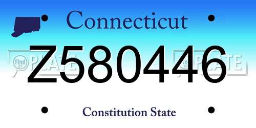 Z580446 Connecticut License Plate